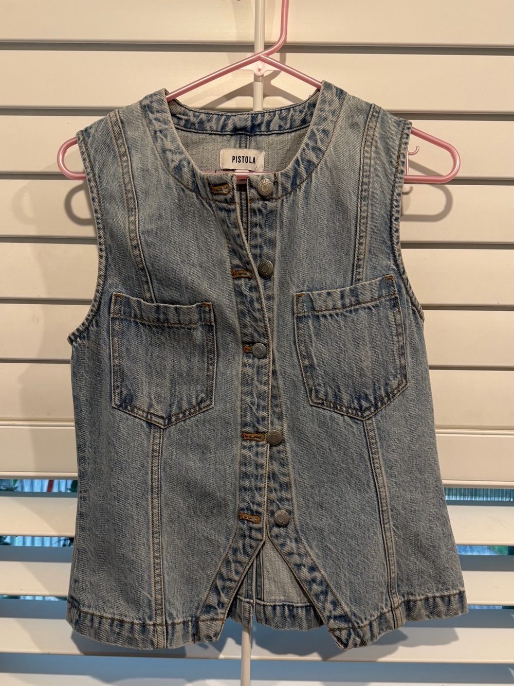 Pistola GIA Light Blue Denim Sleeveless Blouse/Vest
